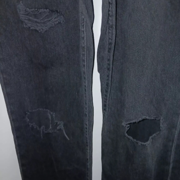 Aeropostale Women's 90S Baggy Jeans Black 12R Regular Distressed - Picture 7 of 14